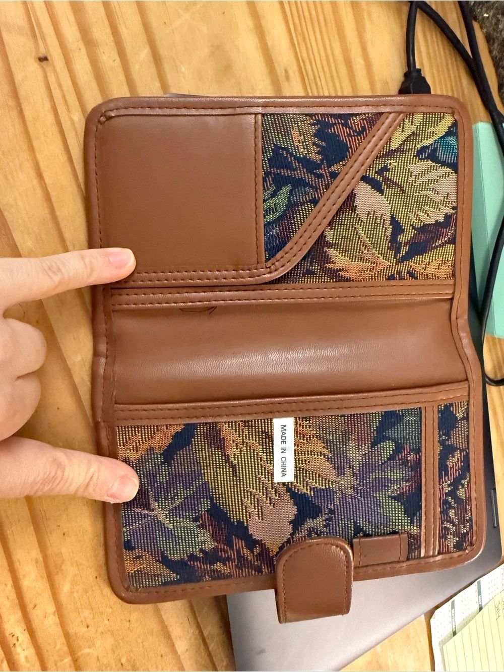 Tapestry Floral Leather-Trim Wallet